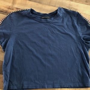 Urban outfitters cropped and embroidered t-shirt